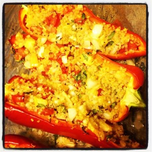 Quinoa Stuffed Red Peppers