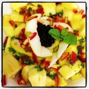 Pinapple, Pear and Red Pepper Salad